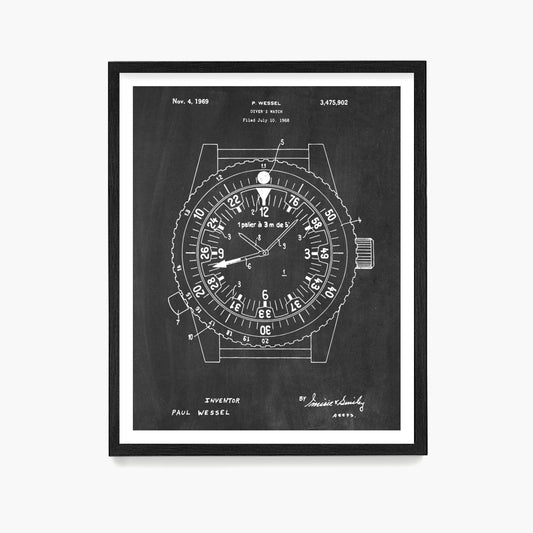 Rolex Wrist Watch Patent Poster, Watch Wall Art