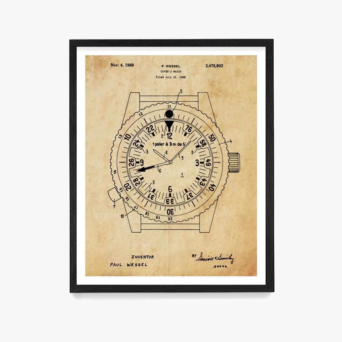 Rolex Wrist Watch Patent Poster, Watch Wall Art