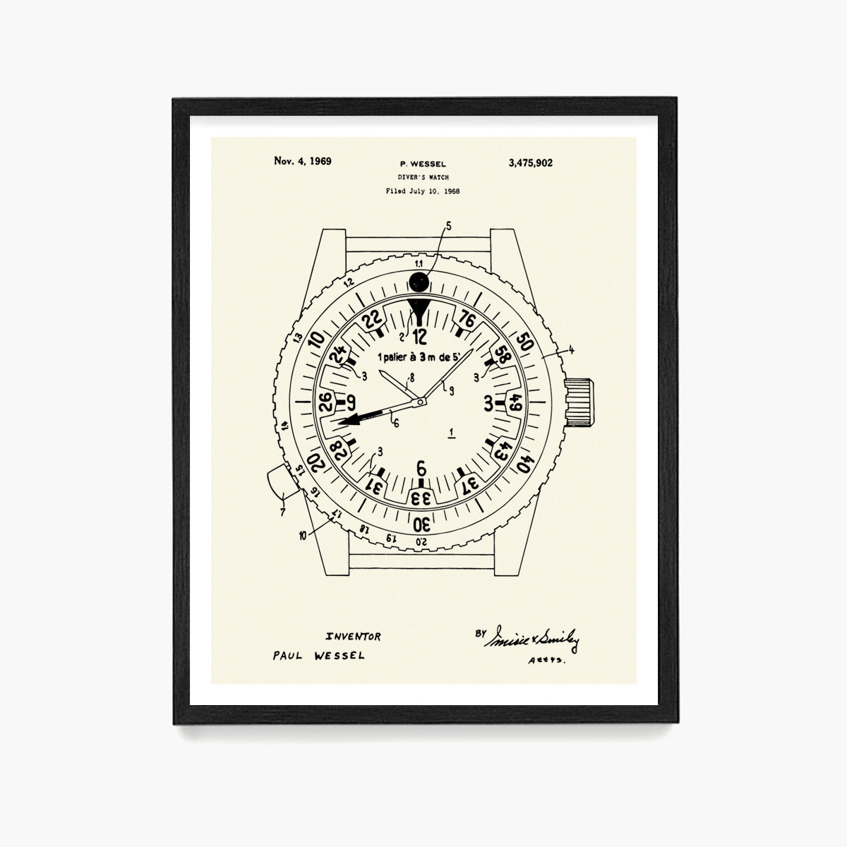 Rolex Wrist Watch Patent Poster, Watch Wall Art