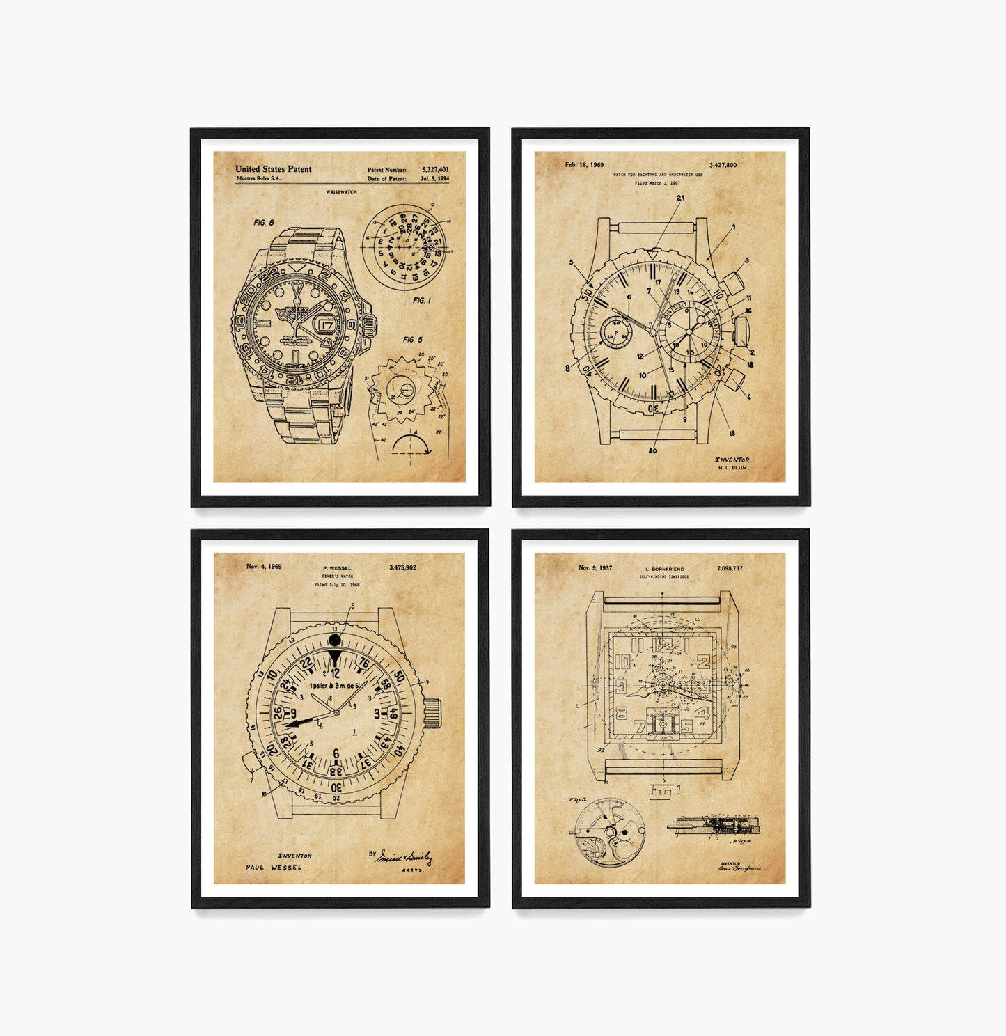 Rolex Watch Patent Wall Art, Rolex Wrist Poster