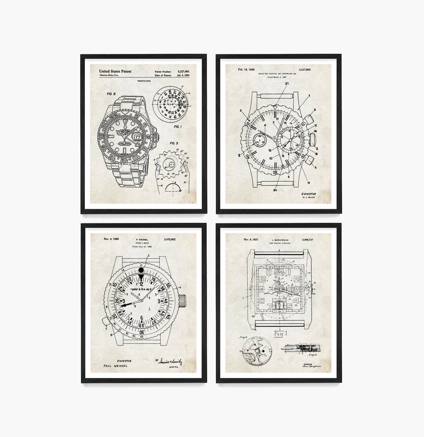 Rolex Watch Patent Wall Art, Rolex Wrist Poster