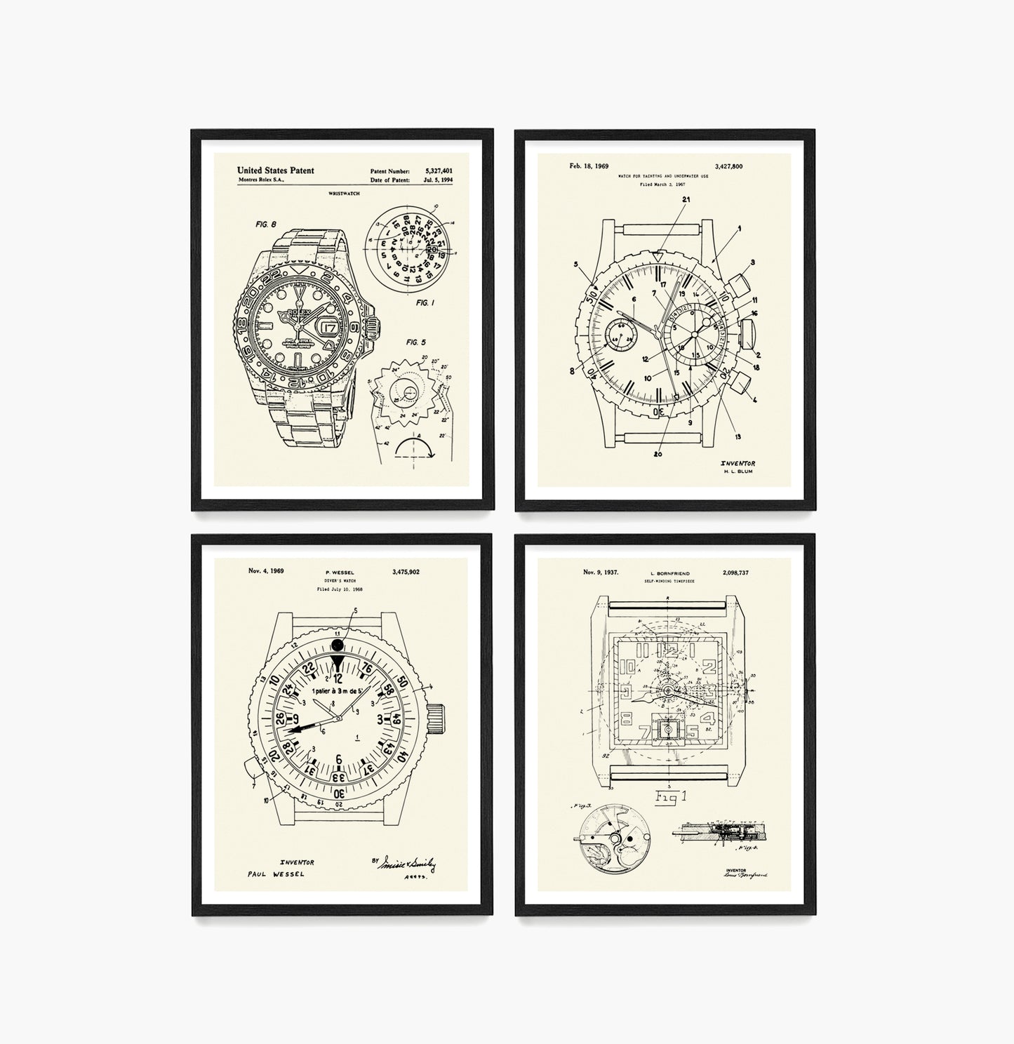 Rolex Watch Patent Wall Art, Rolex Wrist Poster