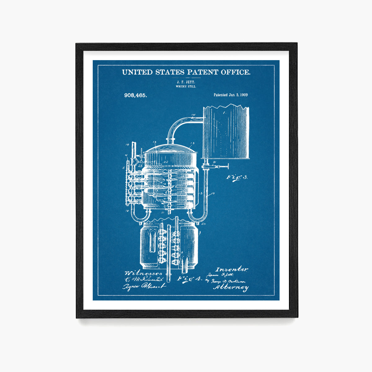 Whiskey Still Patent Poster, Kitchen Wall Art