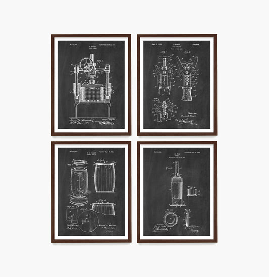 Wine Patent Wall Art, Wine Kitchen Poster, Kitchen Decor