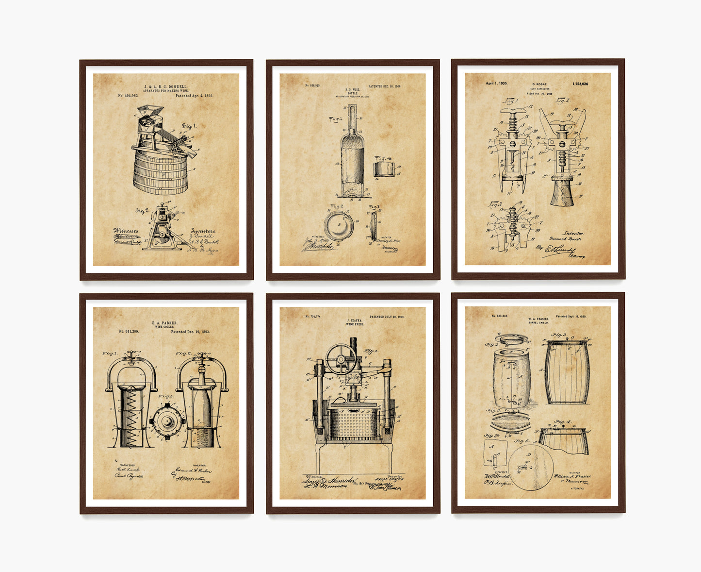 Wine Patent Wall Art, Wine Decor, Kitchen Poster