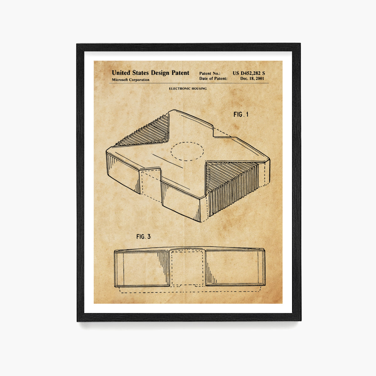 Xbox Console Patent Poster, Video Game Wall Art