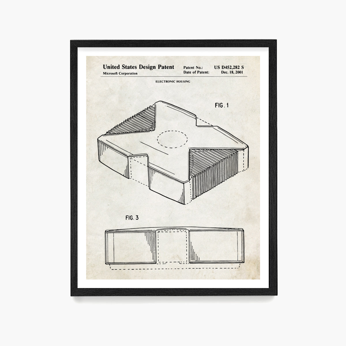 Xbox Console Patent Poster, Video Game Wall Art