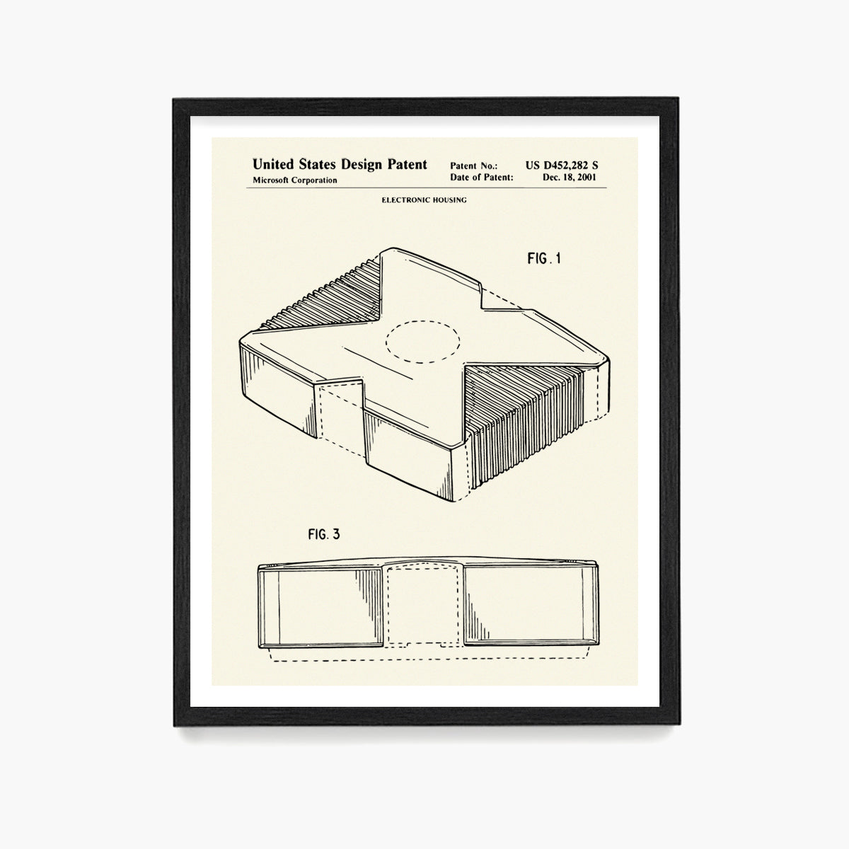 Xbox Console Patent Poster, Video Game Wall Art