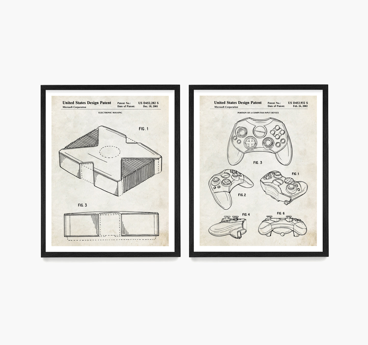 Xbox Video Game Patent Wall Art, Video Game Console Controller Poster