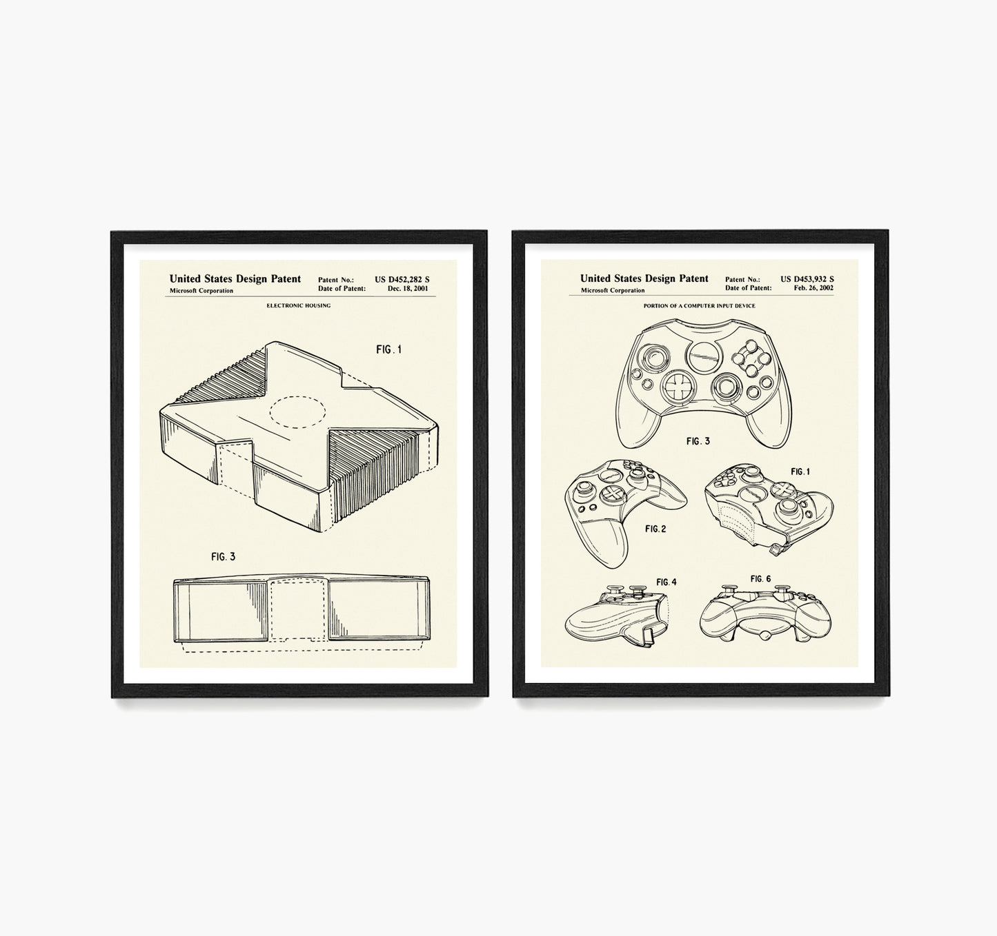 Xbox Video Game Patent Wall Art, Video Game Console Controller Poster