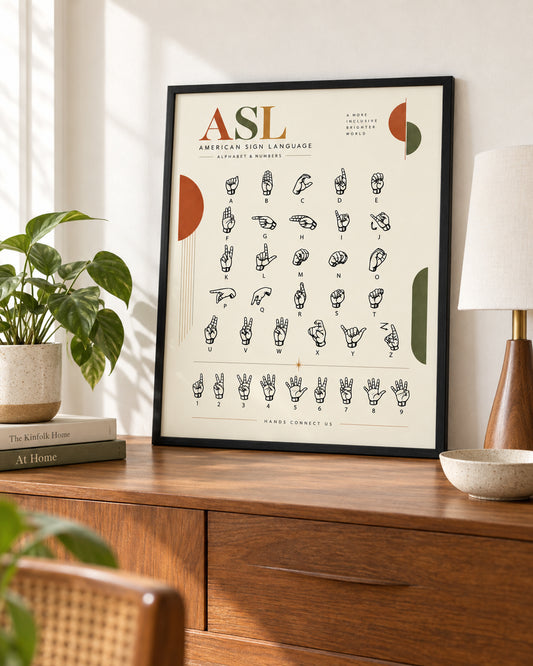 American Sign Language Poster, ASL Wall Art, Classroom Decor