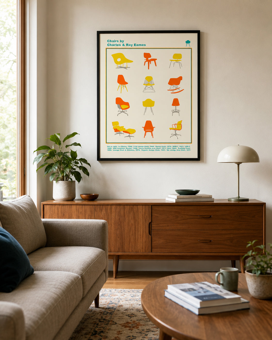 Eames Chair Typology Poster, Mid-Century Wall Art