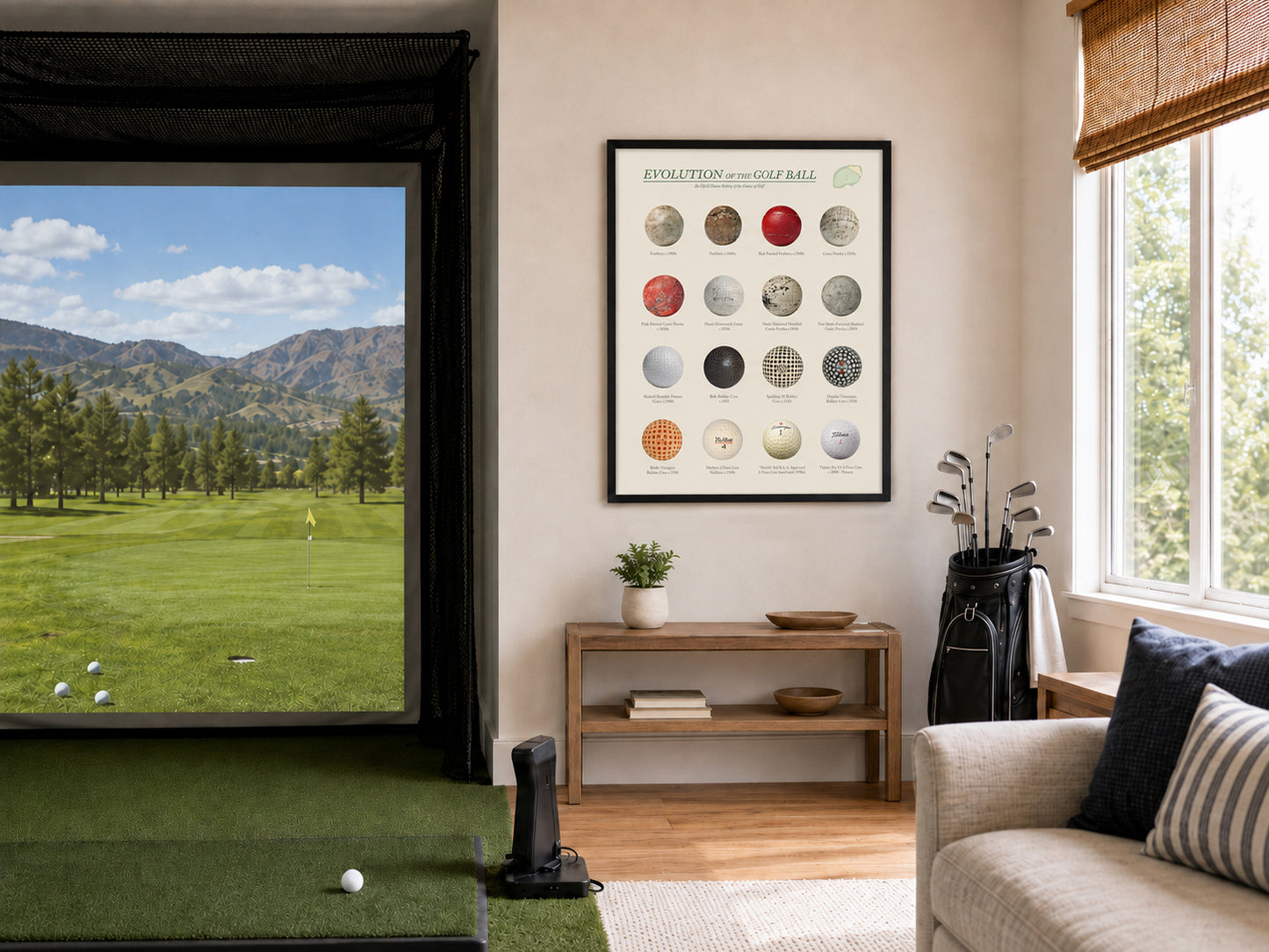 Golf Poster, Evolution of the Golf Ball, Golf Wall Art