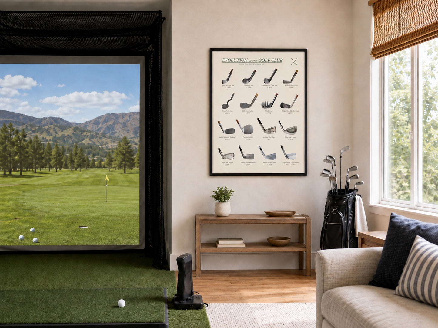 Golf Poster, Evolution of the Golf Club, Golf Wall Art