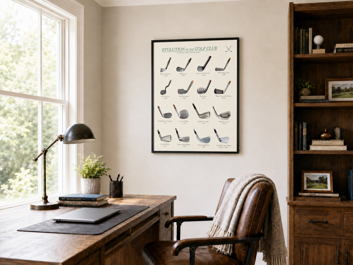 Golf Poster, Evolution of the Golf Club, Golf Wall Art
