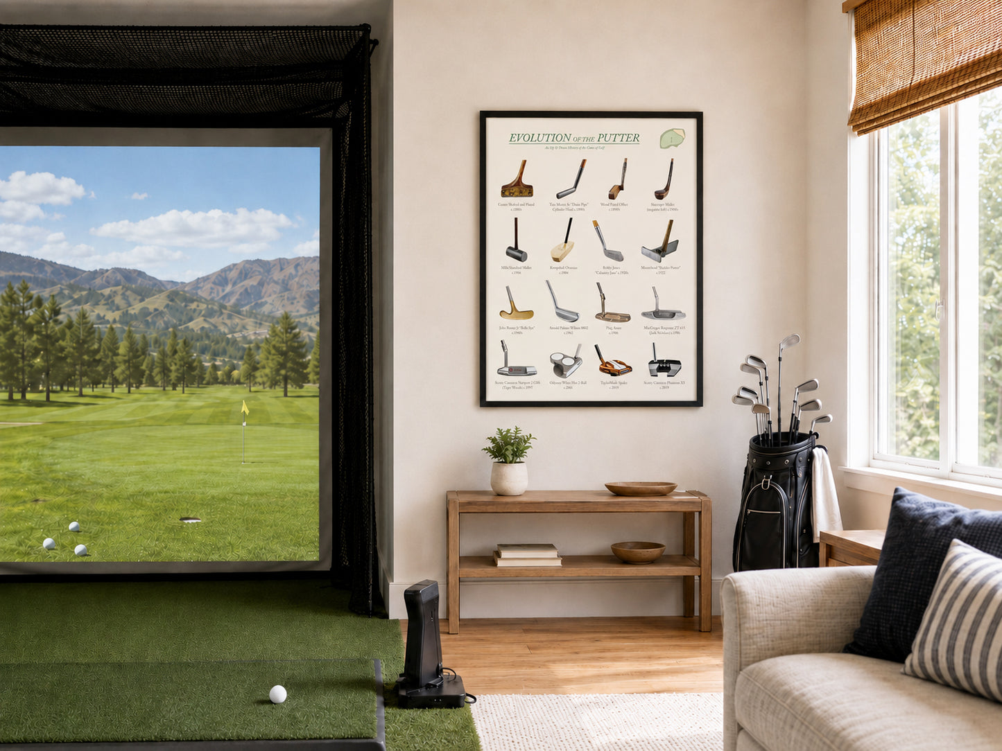Golf Poster, Evolution of the Putter, Golf Wall Art