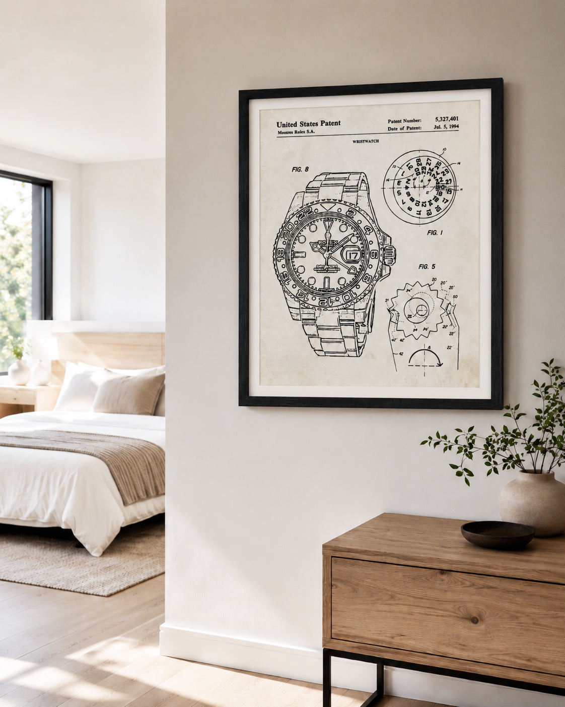Rolex Watch Patent Poster, Watch Wall Art