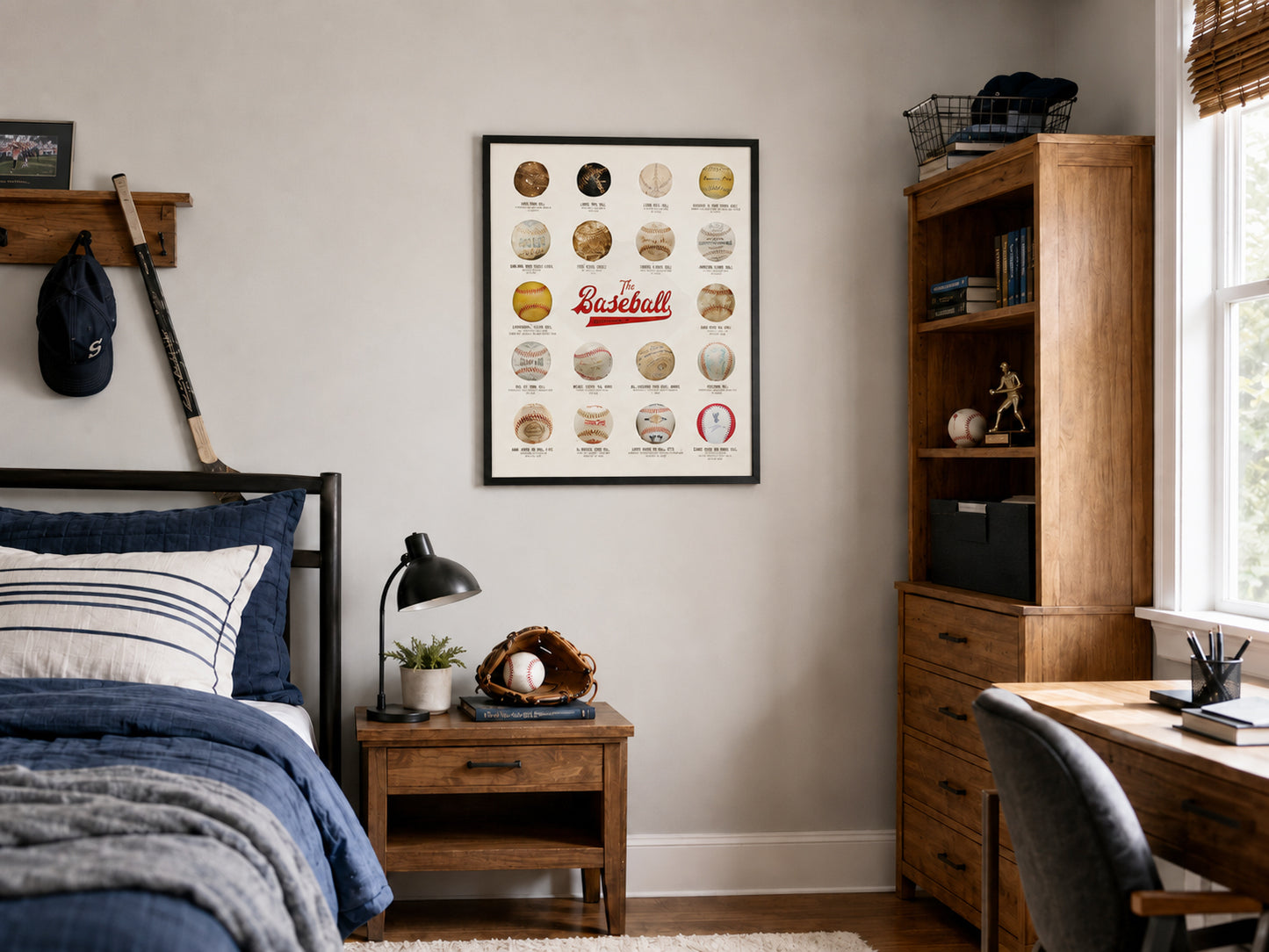The Baseball Poster, Evolution of the Baseball, Baseball Wall Art, Iconic Baseballs Through History
