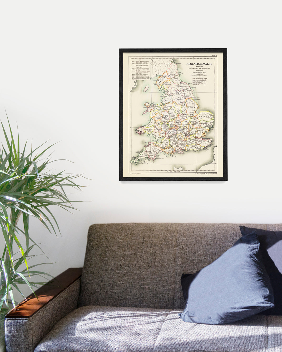 England Map, Map Wall Art, England Home Decor