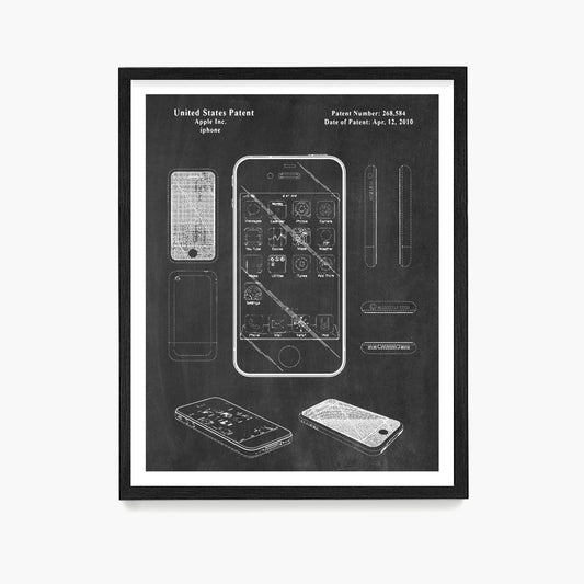 Apple Iphone Patent Poster, Computer Tech Wall Art