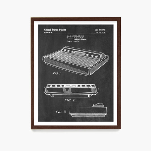 Atari Console Patent Poster, Video Game Wall Art