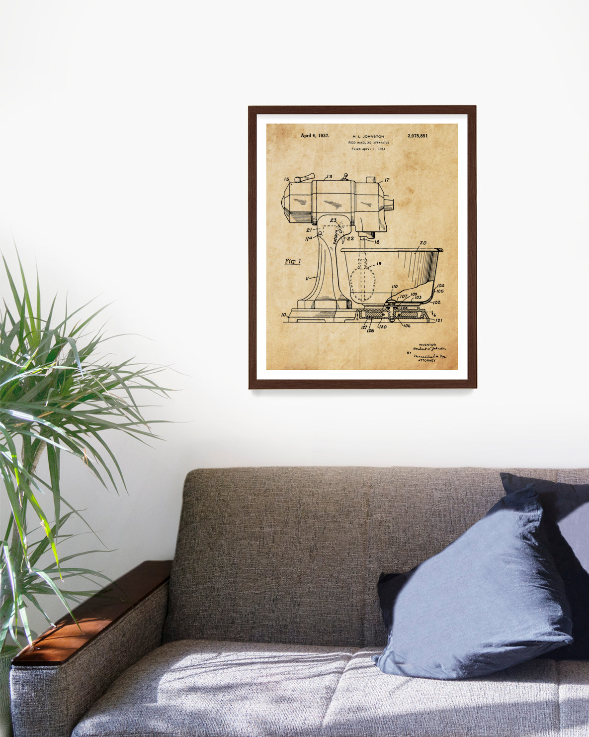 Baking Patent Poster, Kitchen Aid Patent, Kitchen Wall Art