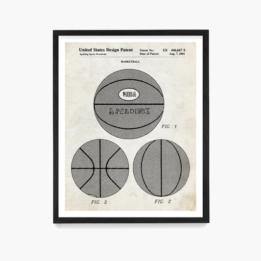 Basketball Patent Poster, Basketball Wall Art