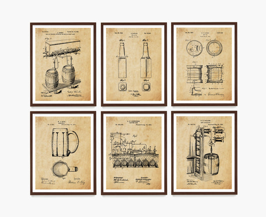 Beer Patent Wall Art, Kitchen Poster, Beer Decor Gift