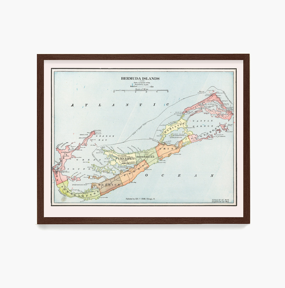 Bermuda Map, Map Wall Art, Bermuda Home Decor