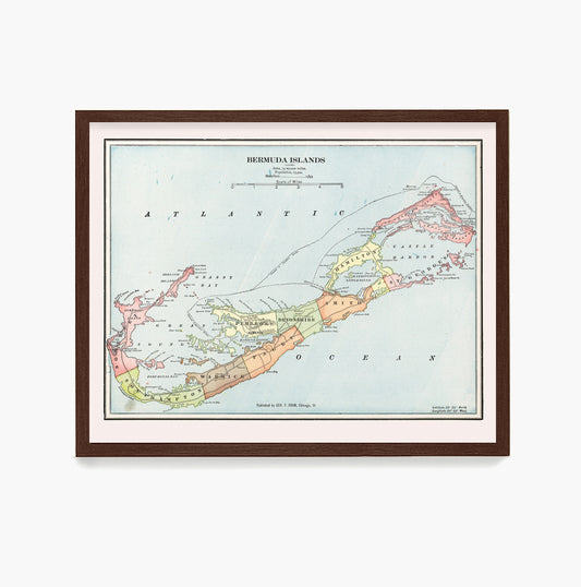 Bermuda Map, Map Wall Art, Bermuda Home Decor