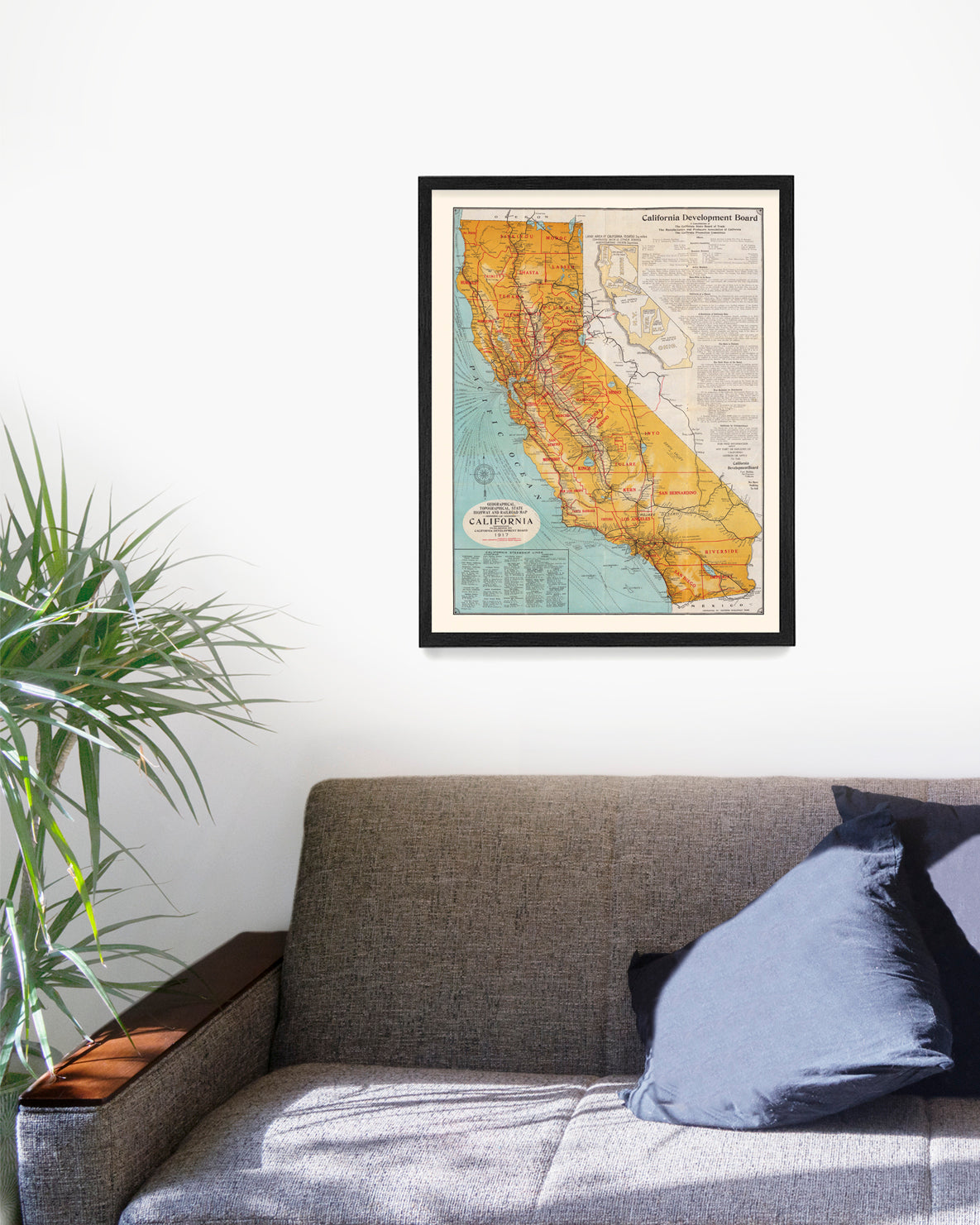 California Map, Map Wall Art, California Home Decor