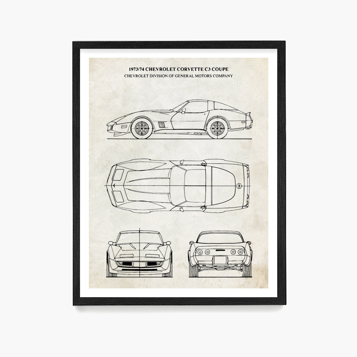 Corvette Patent Poster, Corvette Wall Art