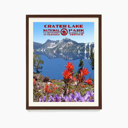 Crater Lake National Park Poster, National Park Wall Art