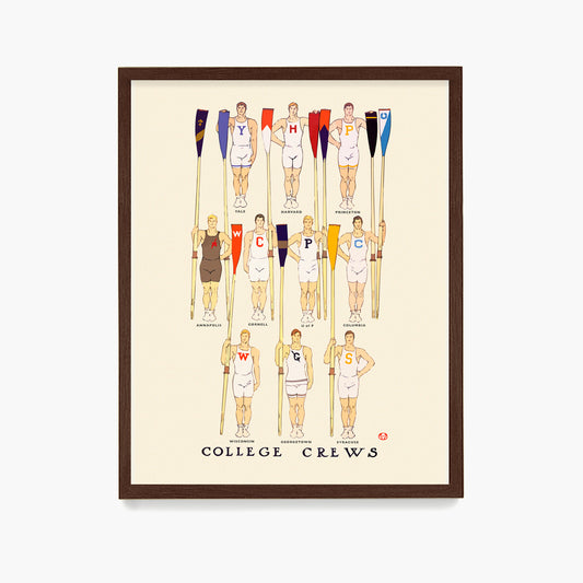 College Crew Poster, Crew Wall Art, Rowing Decor