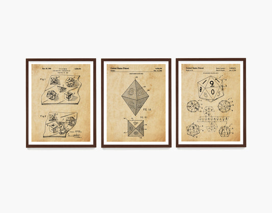 D&D Dice Patent Wall Art, RPG Dice Poster