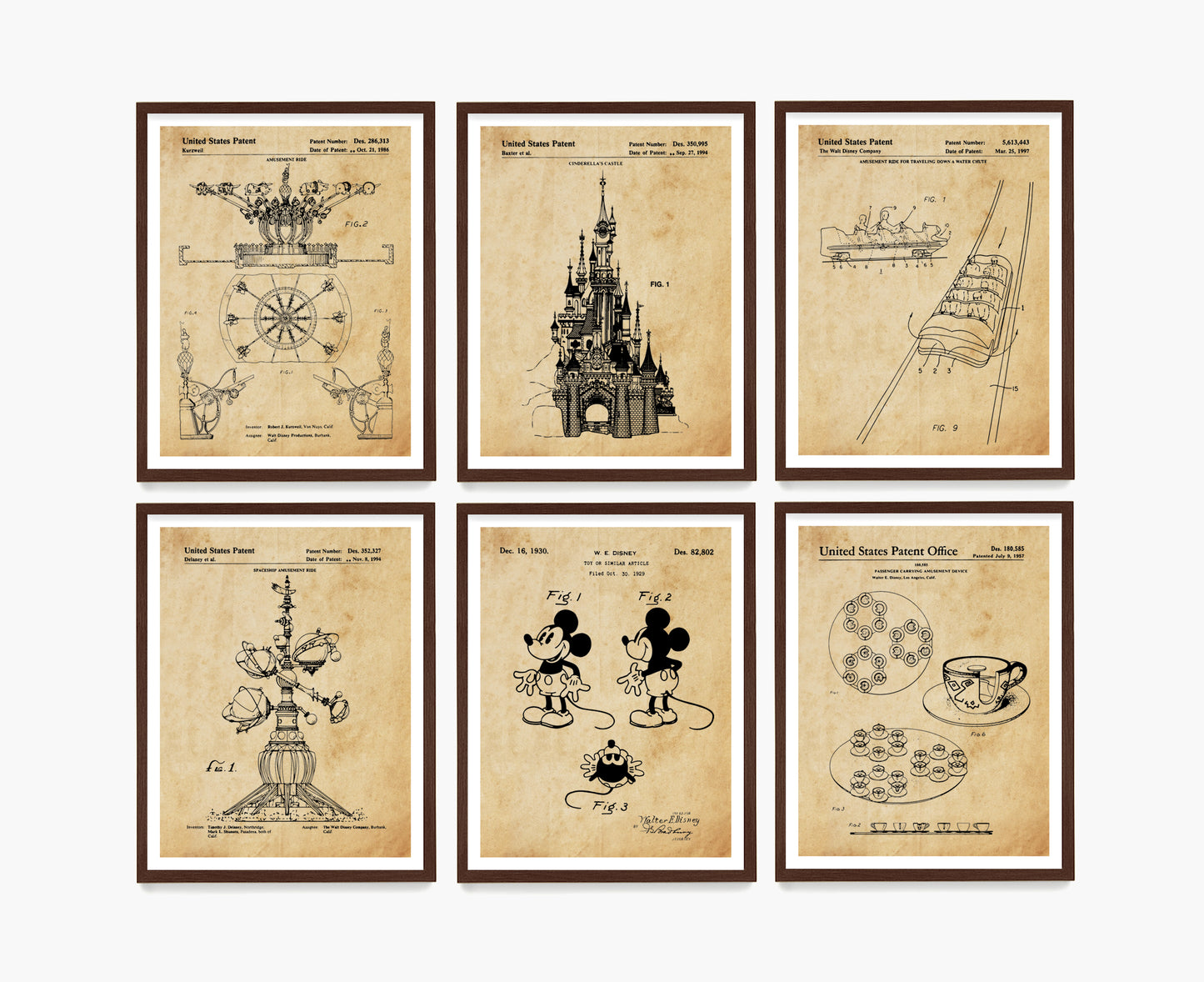 Disney Patent Wall Art Poster Set