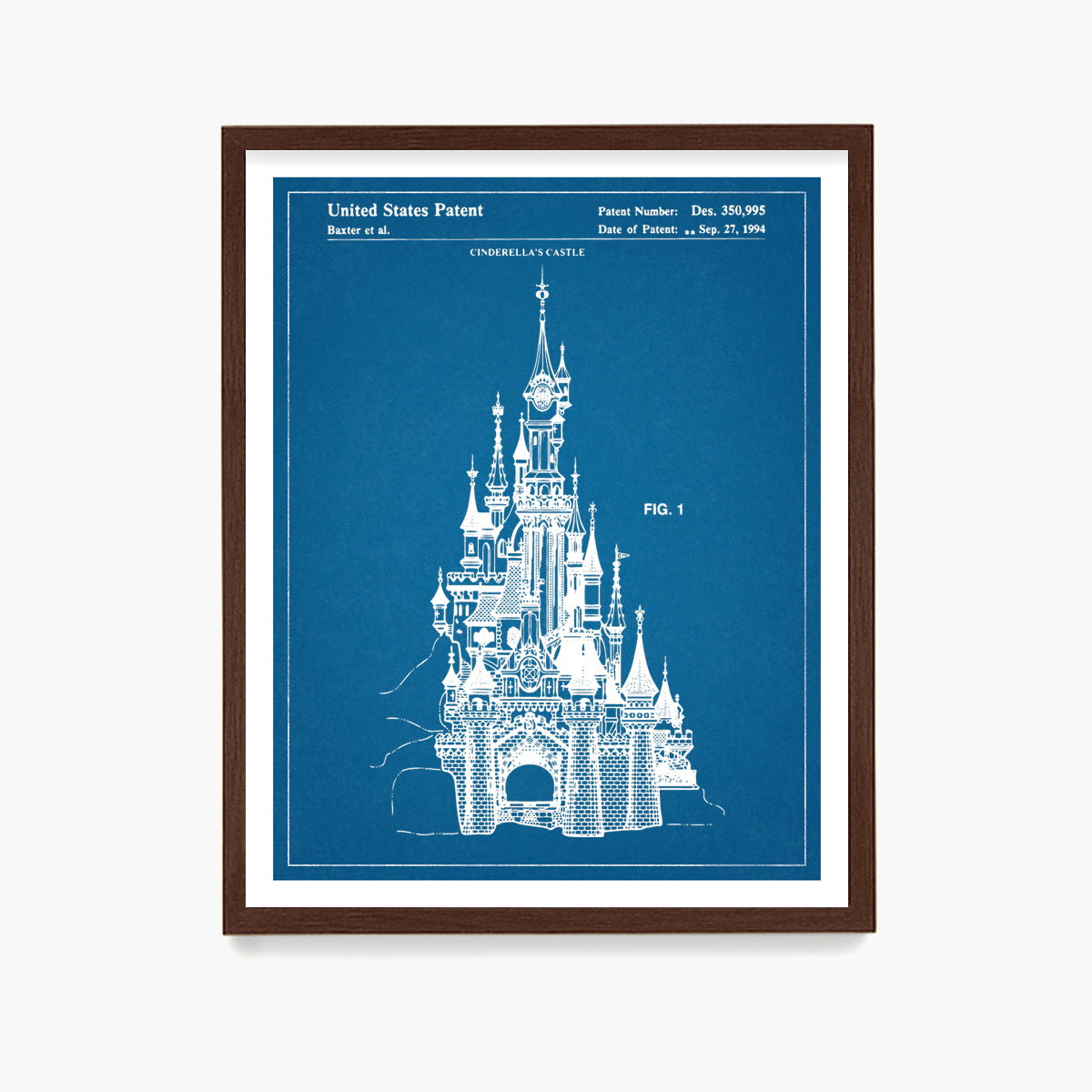 Disney Castle Patent Poster, Disney Patent Wall Art