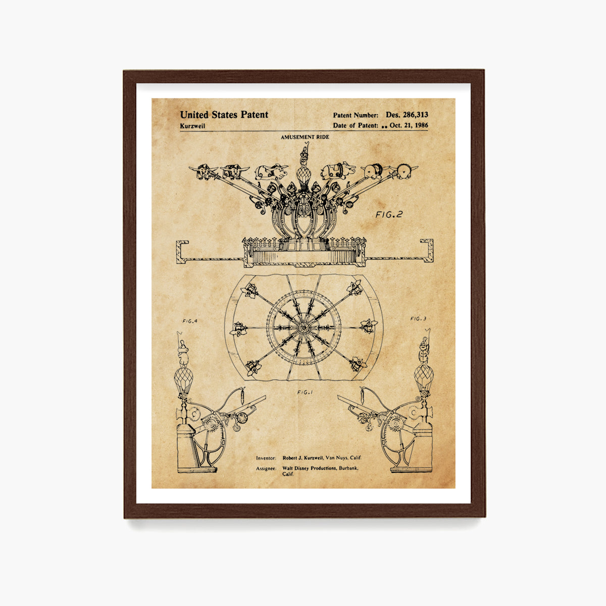 Disney Ride Patents Disney Dumbo Ride Patent Poster, Disney Patent Wall Art – Wunderkammer ...