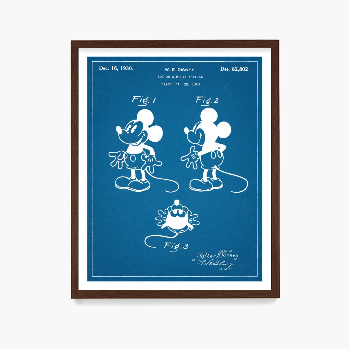 Mickey Mouse Patent Poster, Disney Patent Wall Art