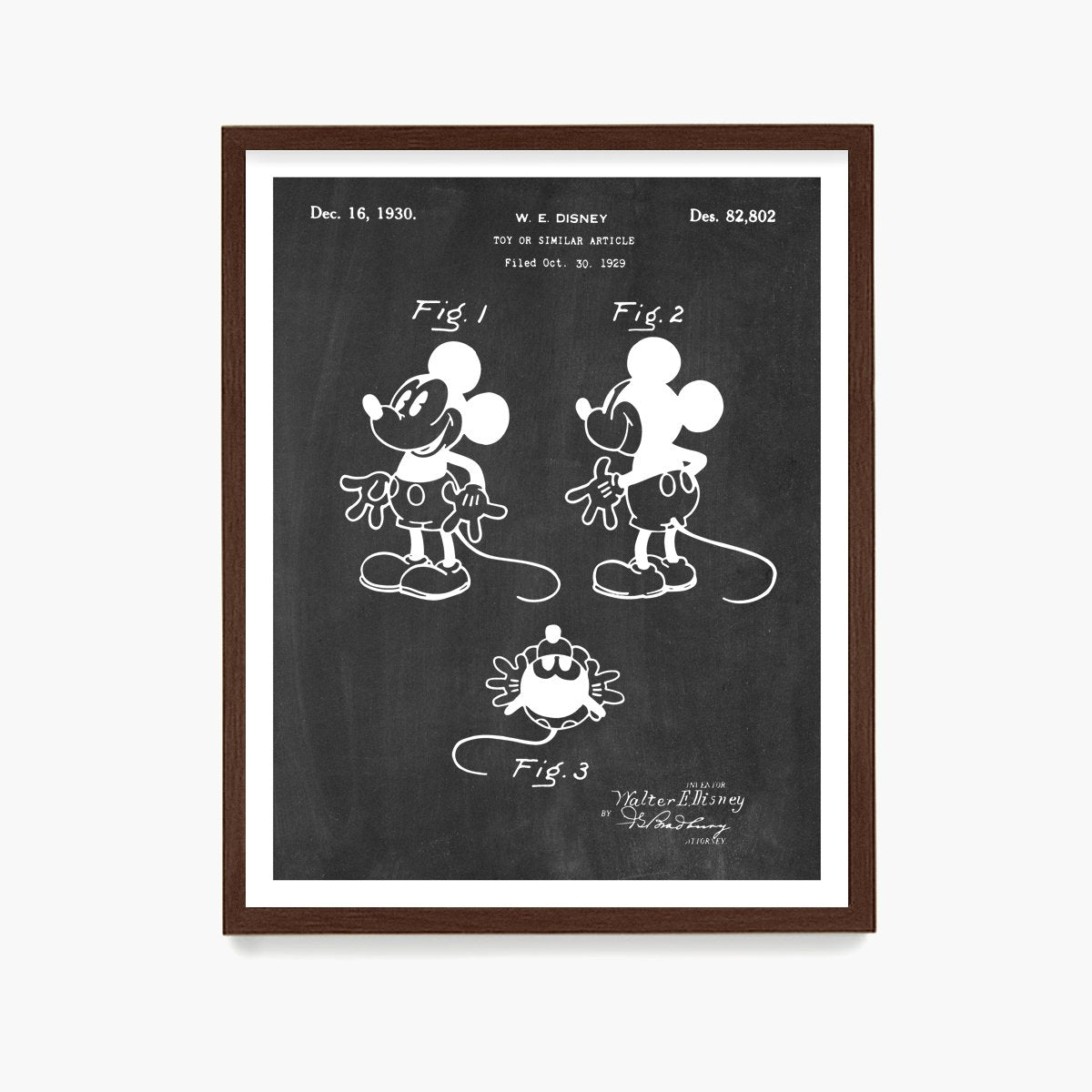 Mickey Mouse Patent Poster, Disney Patent Wall Art