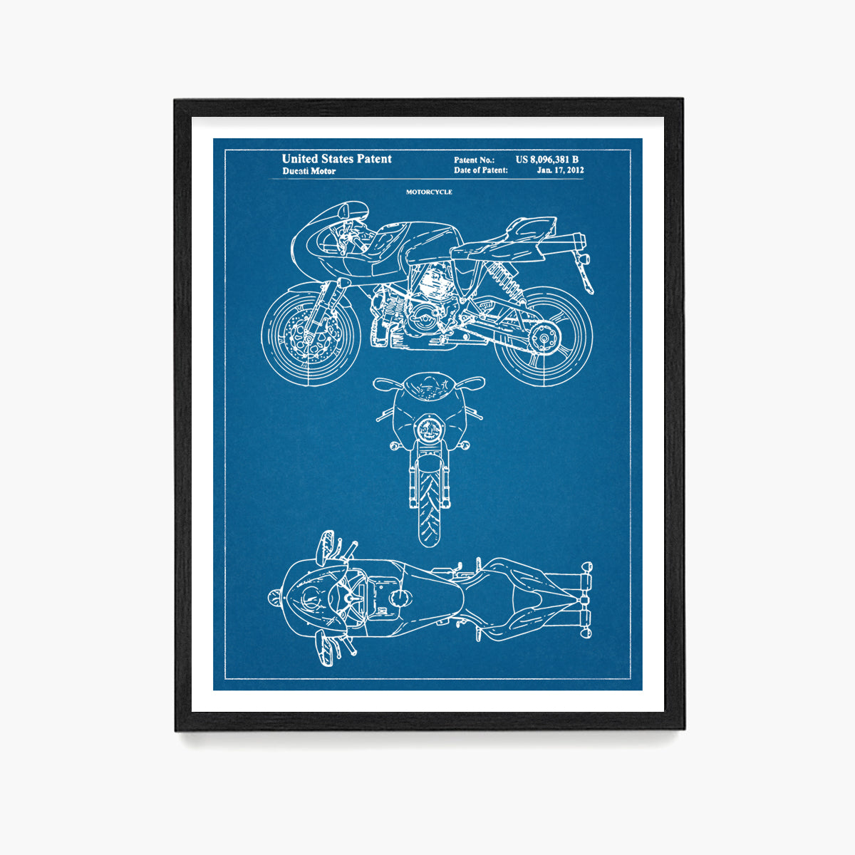 Ducati Motorcycle Patent Poster, Ducati Motorcycle Wall Art