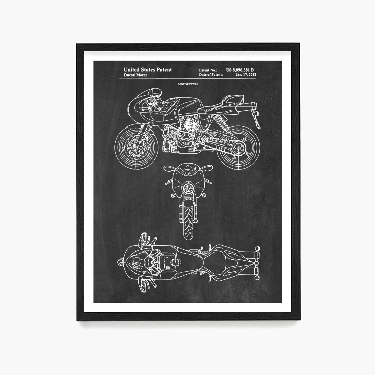 Ducati Motorcycle Patent Poster, Ducati Motorcycle Wall Art