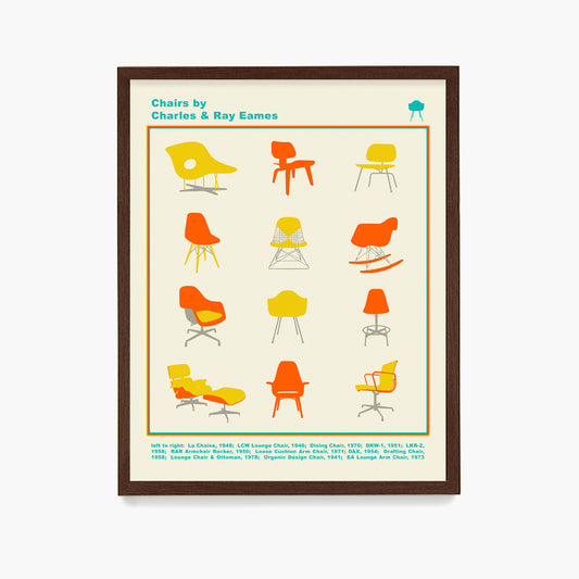 Eames Chair Typology Poster, Mid-Century Wall Art