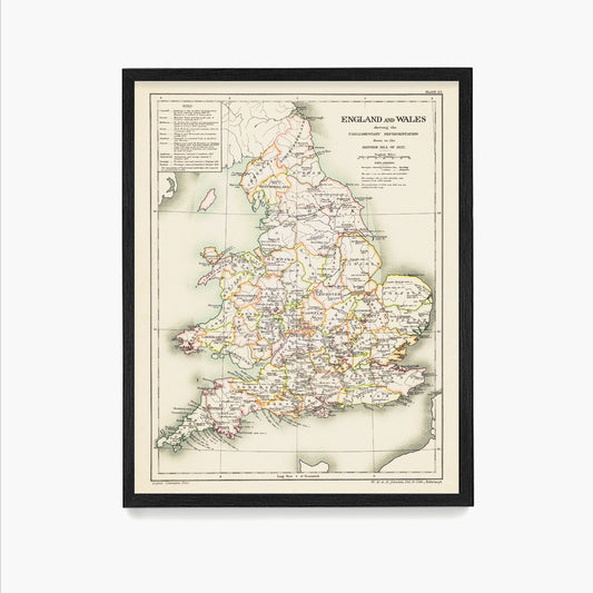 England Map, Map Wall Art, England Home Decor