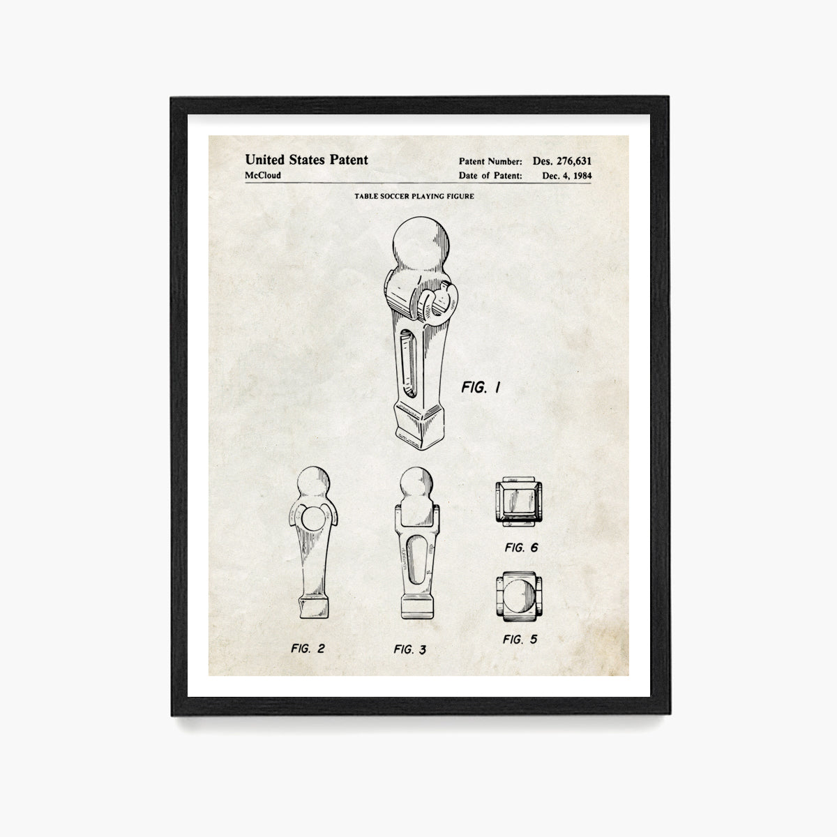 Foosball Patent Poster, Foosball Wall Art, Game Room Decor