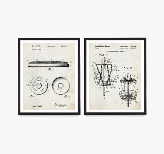 Frisbee Patent Wall Art, Frisbee Golf Posters