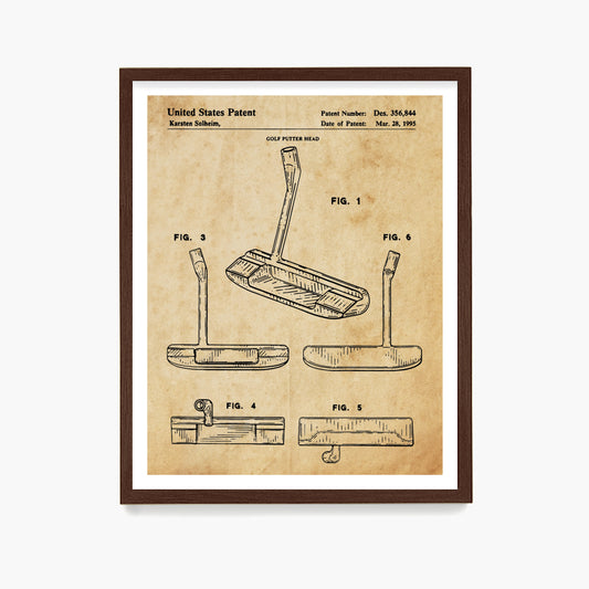 Golf Putter Patent Poster, Golf Wall Art