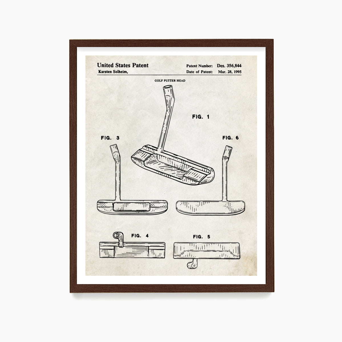 Golf Putter Patent Poster, Golf Wall Art