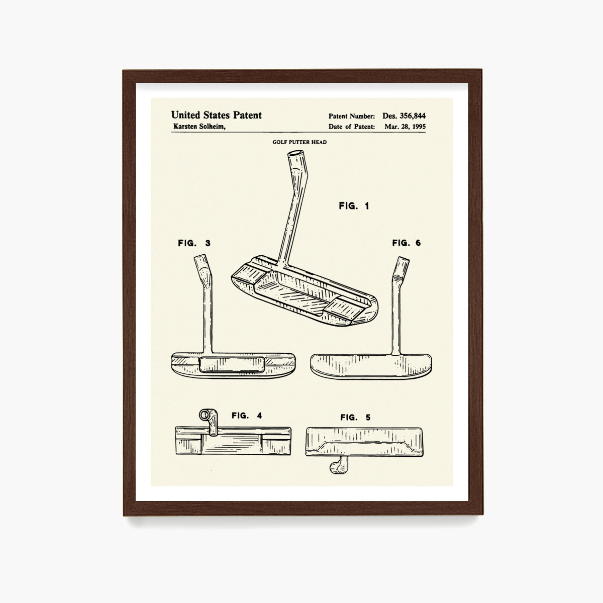 Golf Putter Patent Poster, Golf Wall Art