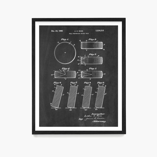 Hockey Puck Patent Poster, Ice Hockey Wall Art